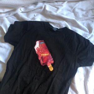 Black Cotton ICECREAM TEESHIRT